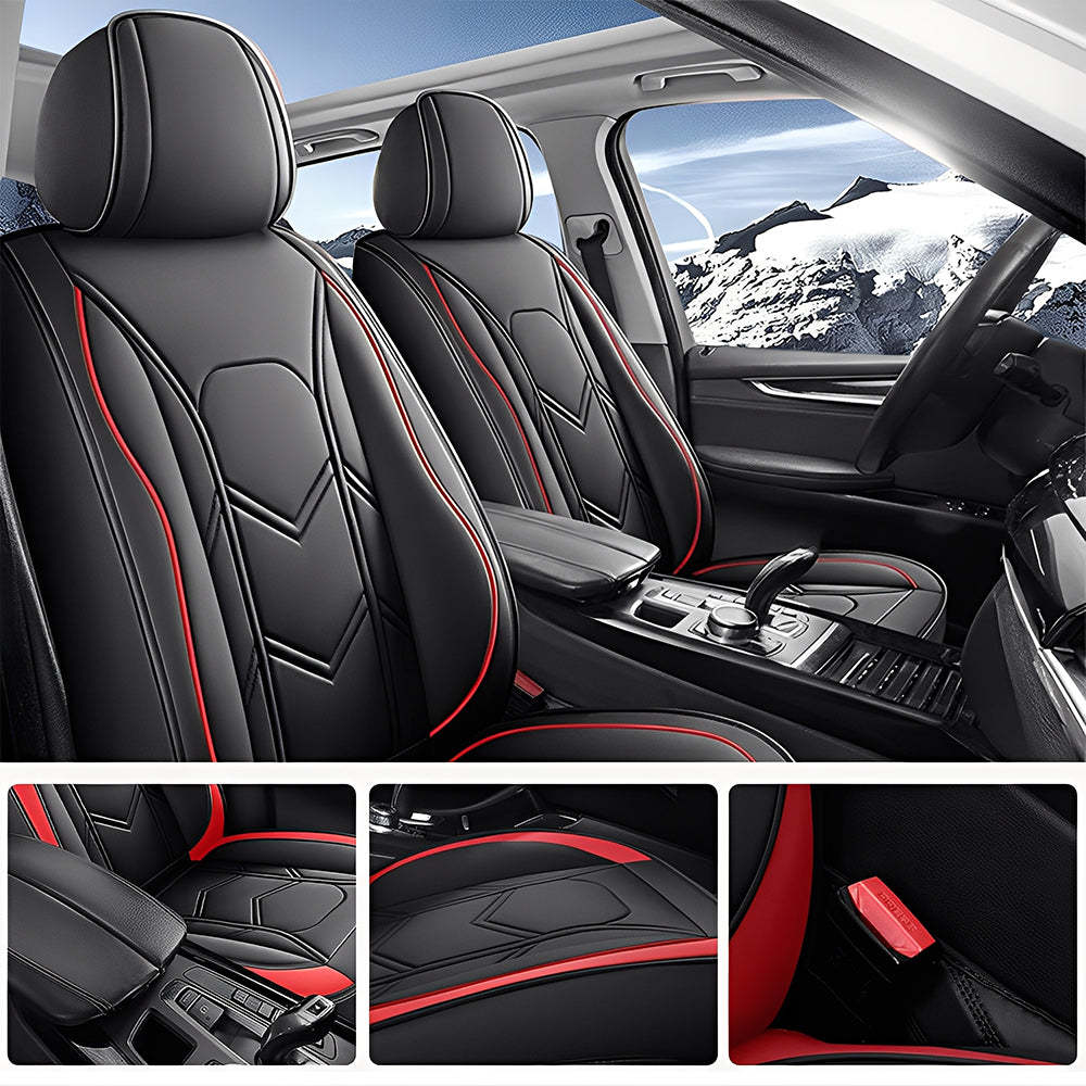 Universal Car Seat Covers – Waterproof Faux Leather, Full Set for 5-Seat Cars & SUVs