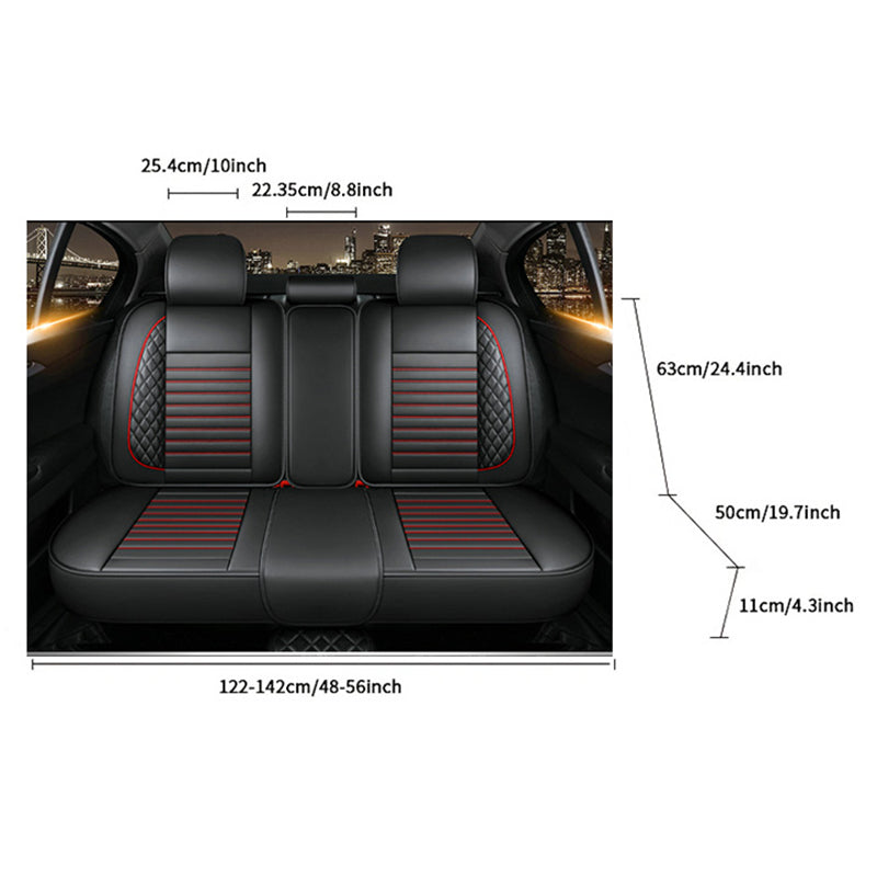 Full Set Car Seat Covers, Universal Leather Seat Covers for Most Cars, SUVs & Trucks – Waterproof Front & Back Protector