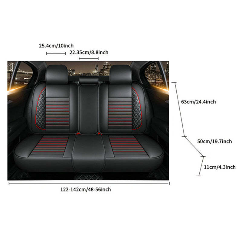 Full Set Car Seat Covers, Universal Leather Seat Covers for Most Cars, SUVs & Trucks – Waterproof Front & Back Protector