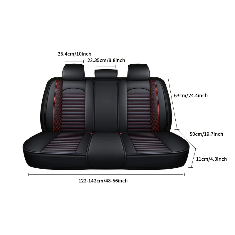 5-Piece Car Seat Covers Full Set – Universal Faux Leather Cushions for Cars, SUVs & Trucks
