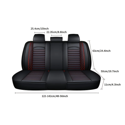 5-Piece Car Seat Covers Full Set – Universal Faux Leather Cushions for Cars, SUVs & Trucks