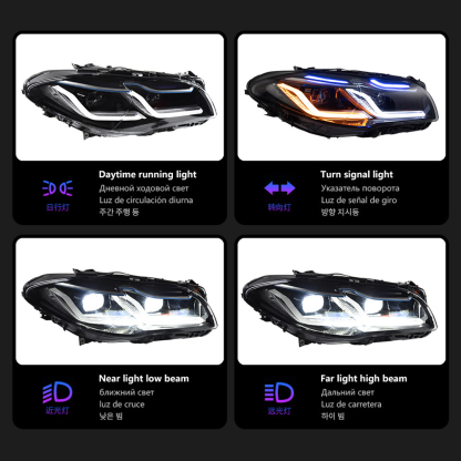 BMW 5 Series F10 2011–2017 LED Thundereye Headlights Assembly – Fits OEM Xenon & Halogen Models