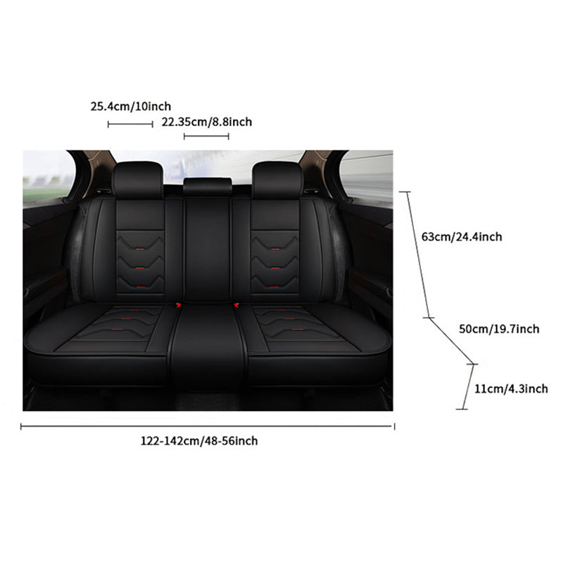 Full Set Car Seat Covers, Universal Leather Waterproof 5-Seat Protector – Front & Back Coverage for Most Sedans, SUVs & Trucks