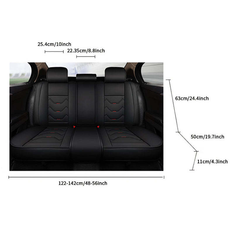 Full Set Car Seat Covers, Universal Leather Waterproof 5-Seat Protector – Front & Back Coverage for Most Sedans, SUVs & Trucks