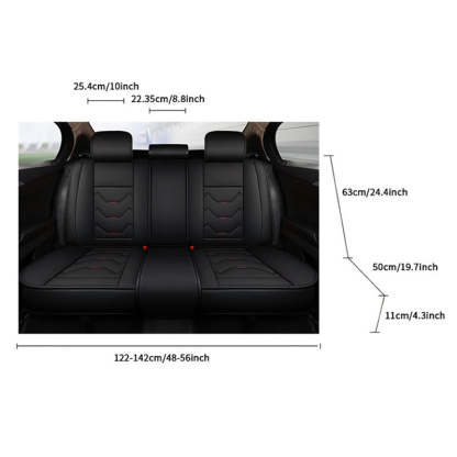 Full Set Car Seat Covers, Universal Leather Waterproof 5-Seat Protector – Front & Back Coverage for Most Sedans, SUVs & Trucks