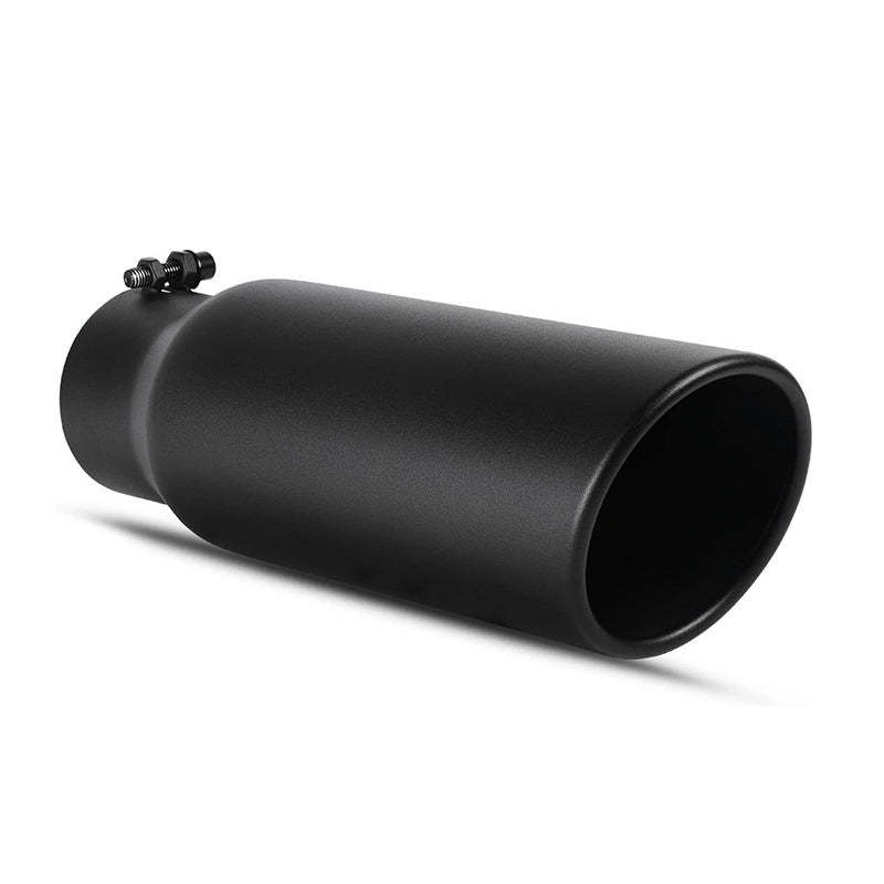 Universal Diesel Truck Angled Black 12 inch Bolt On Exhaust Tip 2.99-4