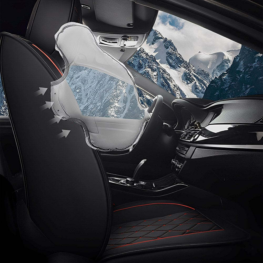 Luxury Car Seat Covers – Premium Faux Leather, Waterproof Full Set for 5-Seat Cars, SUVs & Trucks