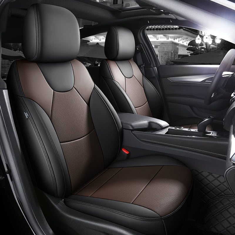 Amancarport All-Inclusive Design Leather Seat Covers Full Set Custom for Cadillac CT4/CT5 (2020-2025)