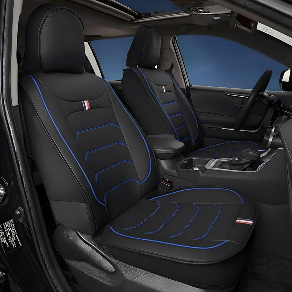 Universal Faux Leather Car Seat Covers 5-Piece Set – Waterproof, Easy Install, Fit SUV, Sedan & Truck