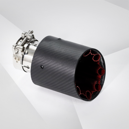 Universal Carbon Fiber Red Polygonal Aluminum Alloy Exhaust Tail Throat
