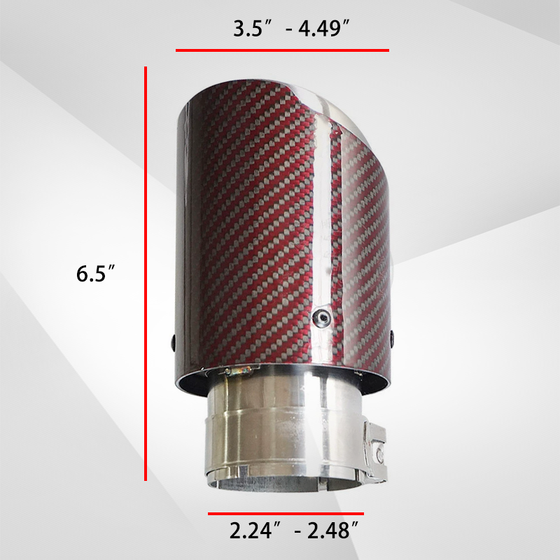 Red Carbon Fiber Tail Throat Car Exhaust Pipe Universally Modified Car Parts Exhaust Pipe Tip