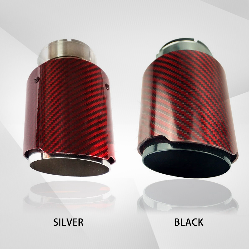 Red Carbon Fiber Tail Throat Car Exhaust Pipe Universally Modified Car Parts Exhaust Pipe Tip