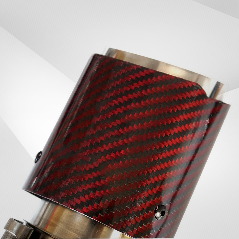 Red Carbon Fiber Tail Throat Car Exhaust Pipe Universally Modified Car Parts Exhaust Pipe Tip