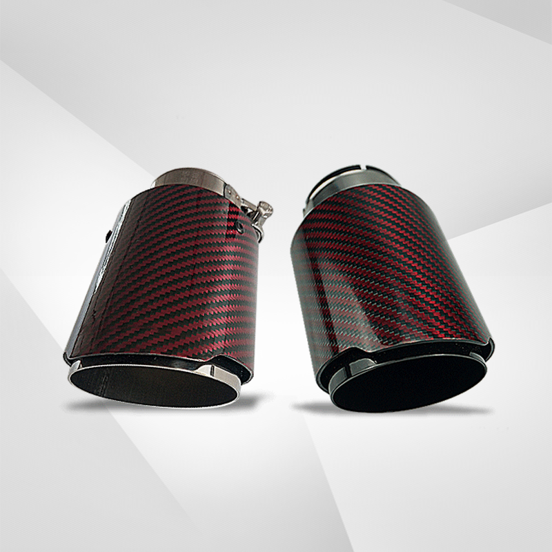Red Carbon Fiber Tail Throat Car Exhaust Pipe Universally Modified Car Parts Exhaust Pipe Tip