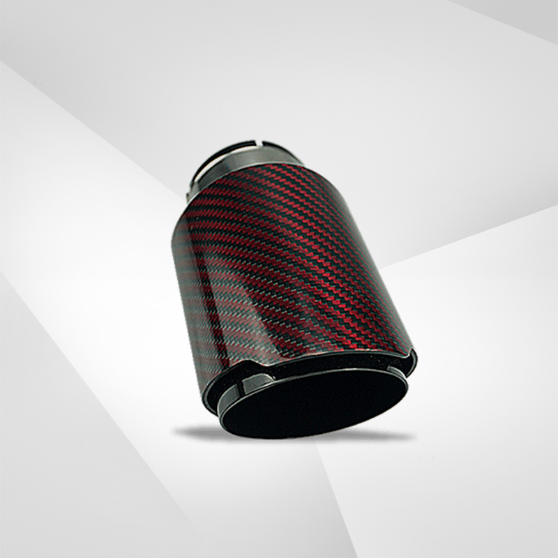 Red Carbon Fiber Tail Throat Car Exhaust Pipe Universally Modified Car
