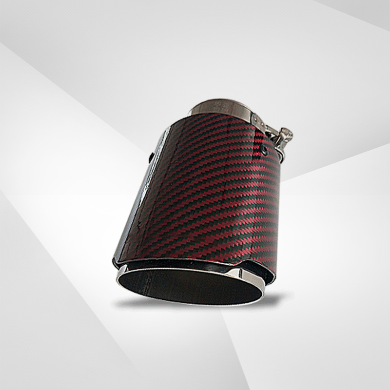 Red Carbon Fiber Tail Throat Car Exhaust Pipe Universally Modified Car