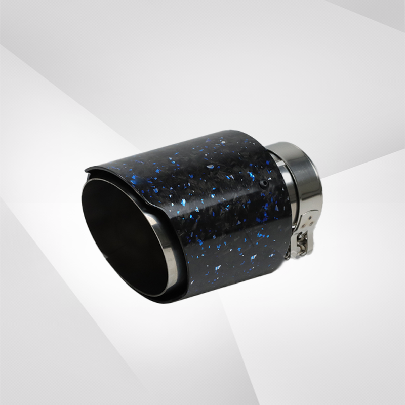 Universal Carbon Fiber Forged Pattern Exhaust Tip - Multicolor Stainless Steel Tailpipe Upgrade