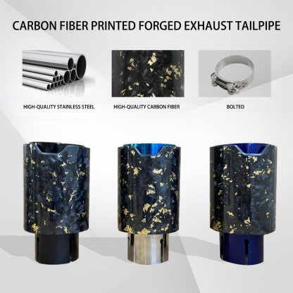 Floral Satin Carbon Fiber Exhaust Tips for BMW M2/M3/M4 - Custom Style