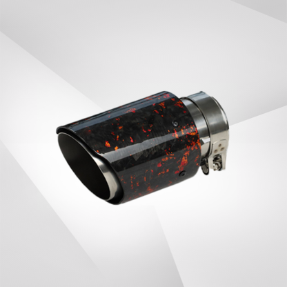 Universal Carbon Fiber Forged Pattern Exhaust Tip - Multicolor Stainless Steel Tailpipe Upgrade
