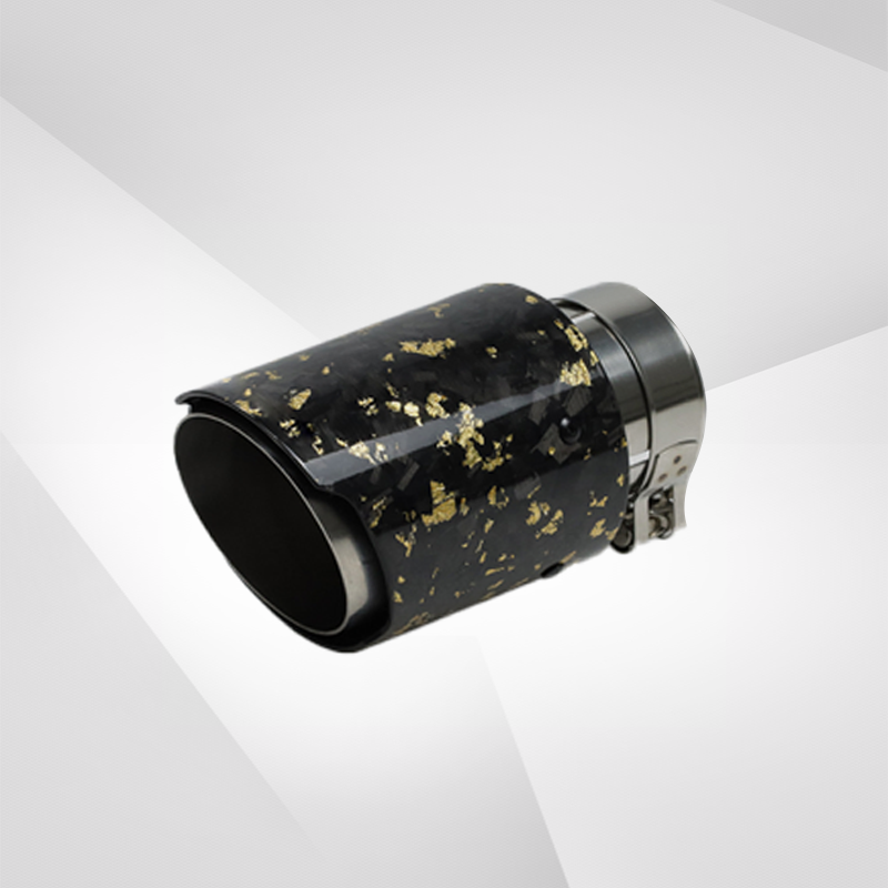 Universal Carbon Fiber Forged Pattern Exhaust Tip - Multicolor Stainless Steel Tailpipe Upgrade