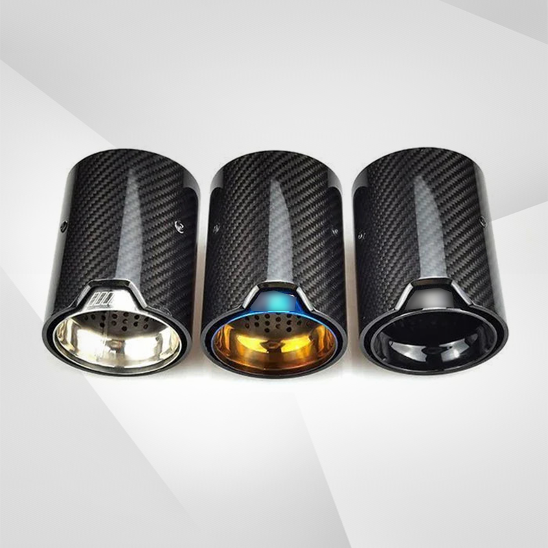 Suitable for BMW M2/M3/M4: New Baked Blue Carbon Fiber Exhaust Tailpipe Decoration