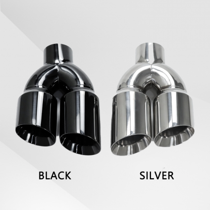 Dual Slant-Cut Stainless Steel Exhaust Tip – 3" Inlet, 8.27" Outlet, 12" Long Universal Bolt-On Exhaust Pipe