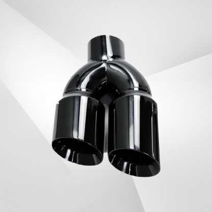 Dual Slant-Cut Stainless Steel Exhaust Tip – 3" Inlet, 8.27" Outlet, 12" Long Universal Bolt-On Exhaust Pipe