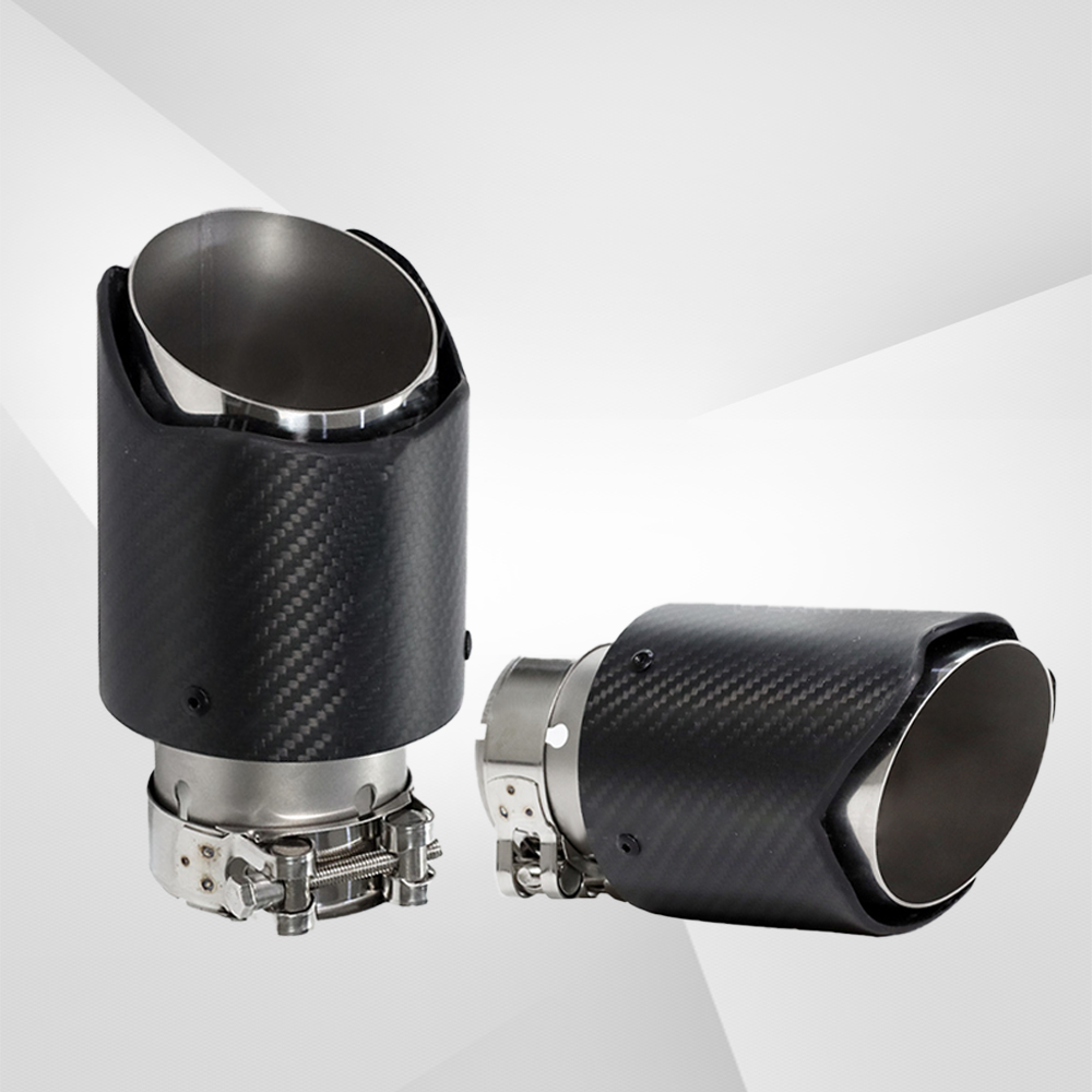 Universal Black Carbon Fiber Wave Lace Carbon Fiber Exhaust Tip