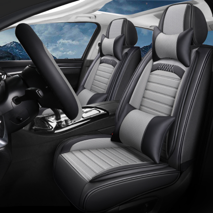 Car Universal Seat Covers Full Set, Breathable and Waterproof Napa Leather Car Seat Cover Fit for Cars, Sedans, SUVs, Trucks