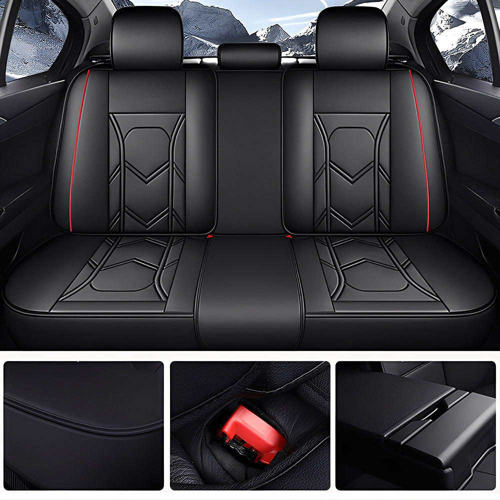 Universal Car Seat Covers – Waterproof Faux Leather, Full Set for 5-Seat Cars & SUVs