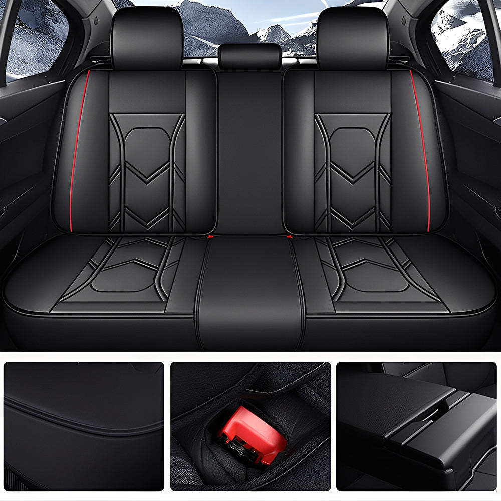 Universal Car Seat Covers – Waterproof Faux Leather, Full Set for 5-Seat Cars & SUVs