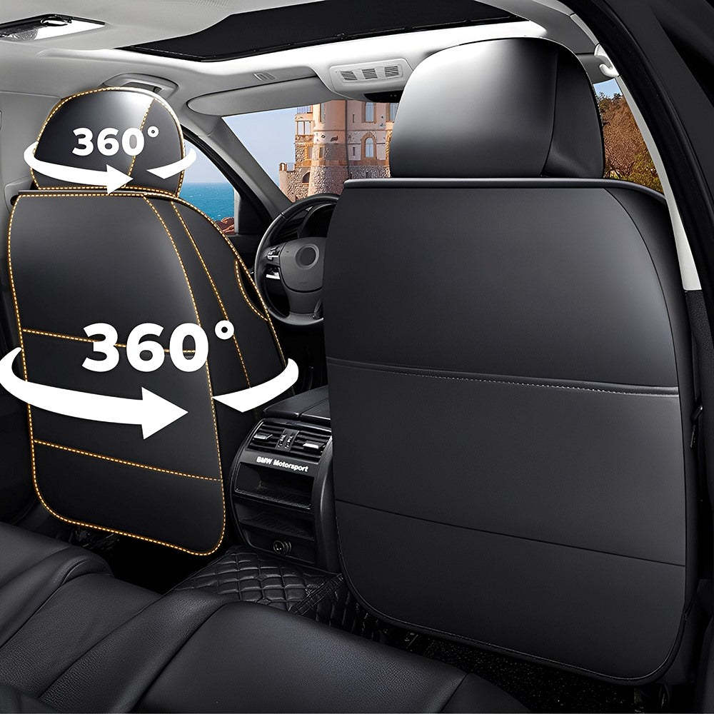 Full Set Car Seat Covers, Universal Leather Seat Covers for Most Cars, SUVs & Trucks – Waterproof Front & Back Protector