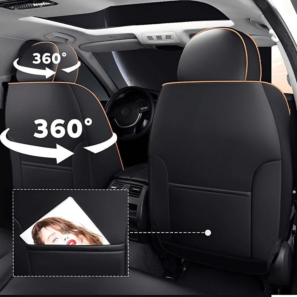 5-Piece Universal Faux Leather Car Seat Covers – Waterproof Cushion Protectors for All Vehicles