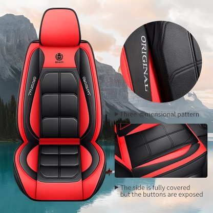 Waterproof Faux Leather Car Seat Covers – 5-Piece Universal Fit for Cars, SUVs & Trucks
