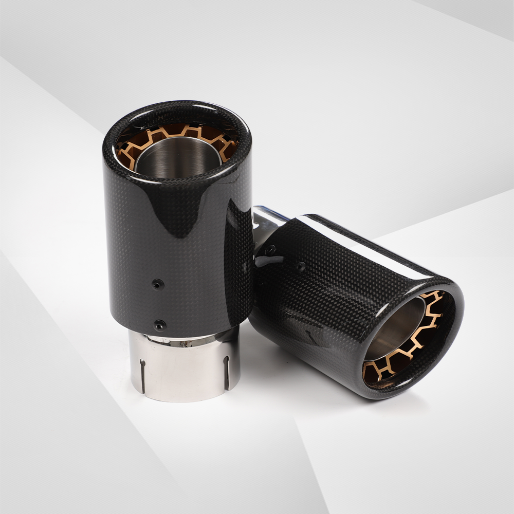 Universal Carbon Fiber & Aluminum Exhaust Tip - Tailpipe Nozzle Decoration for Cars