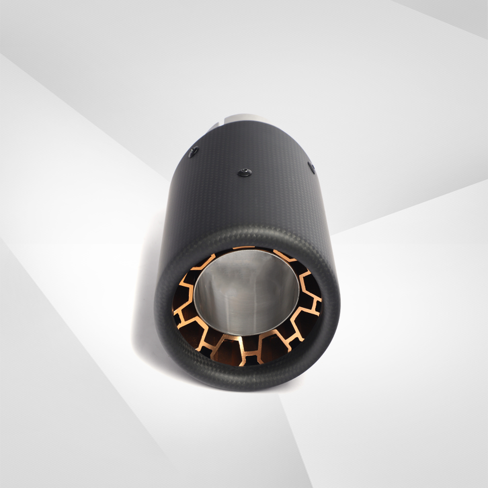 Universal Carbon Fiber & Aluminum Exhaust Tip - Tailpipe Nozzle Decoration for Cars