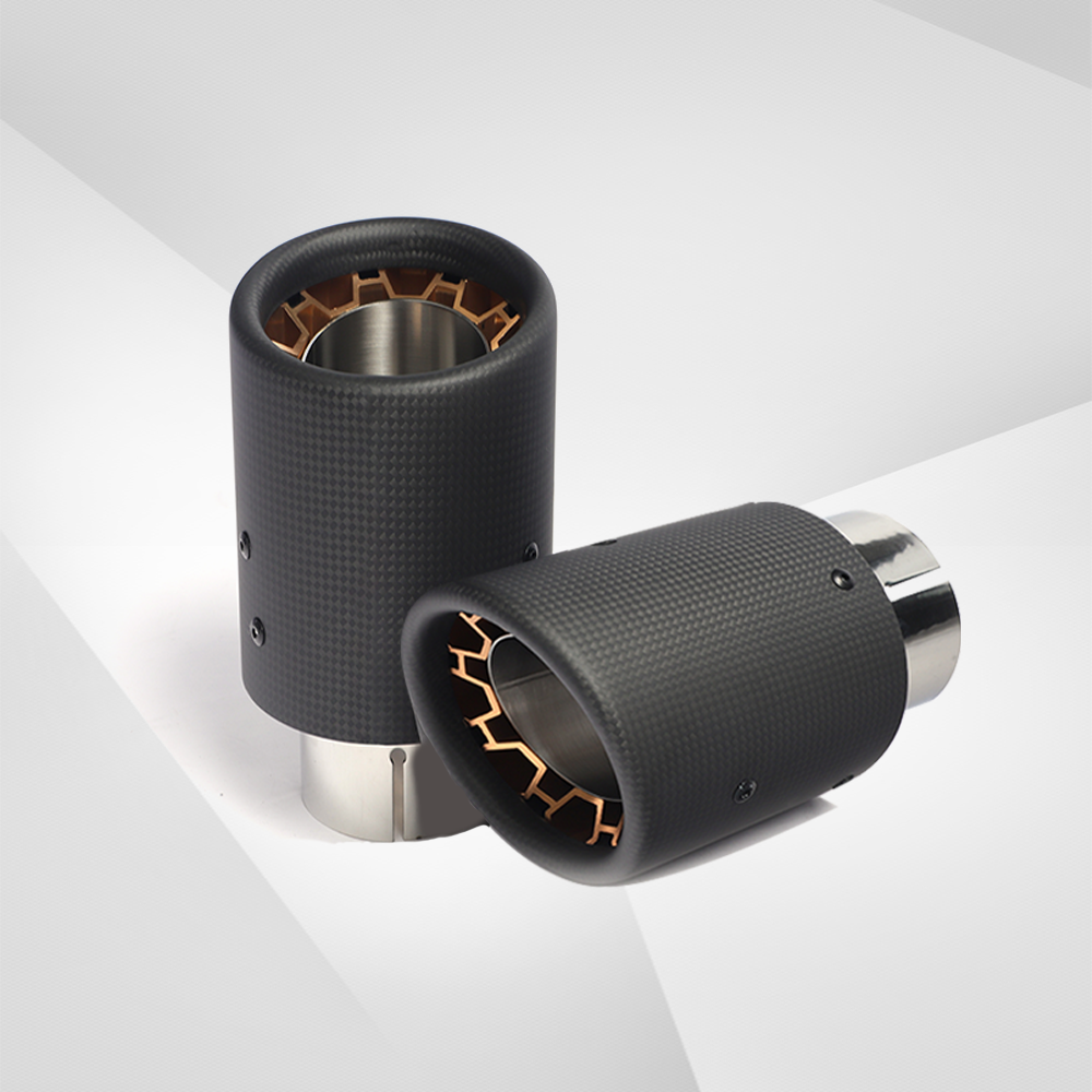 Universal Carbon Fiber & Aluminum Exhaust Tip - Tailpipe Nozzle Decora