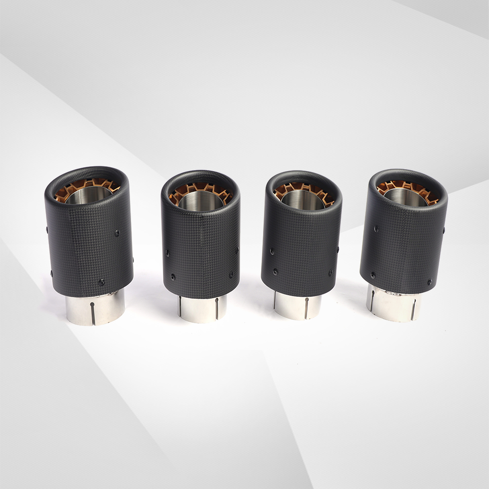 Universal Carbon Fiber & Aluminum Exhaust Tip - Tailpipe Nozzle Decoration for Cars