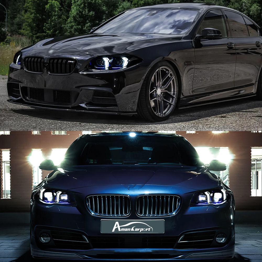 For BMW 5 Series F10 2010-2017 Snake Eyes Style LED Lens Headlights Assembly Upgrade