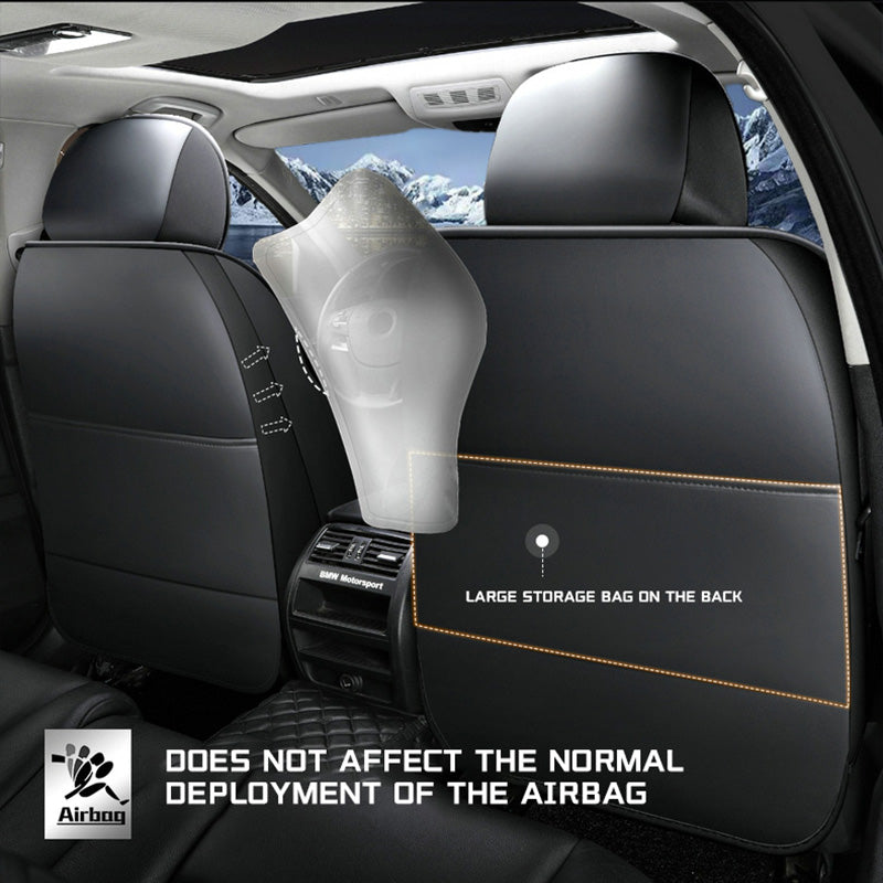 Full Set Car Seat Covers, Universal Leather Seat Covers for Most Cars, SUVs & Trucks – Waterproof Front & Back Protector