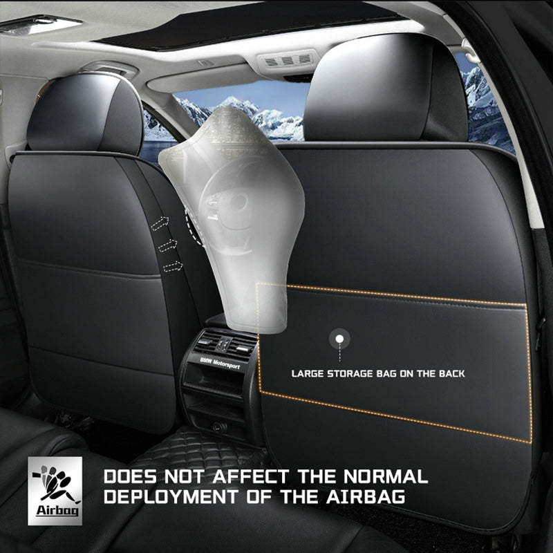 Full Set Car Seat Covers, Universal Leather Seat Covers for Most Cars, SUVs & Trucks – Waterproof Front & Back Protector