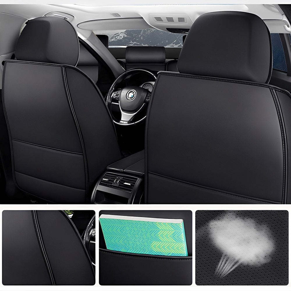 Universal 5-Seat Car Seat Covers – Full Coverage, Waterproof Faux Leather, Fits Most Cars, SUVs & Trucks