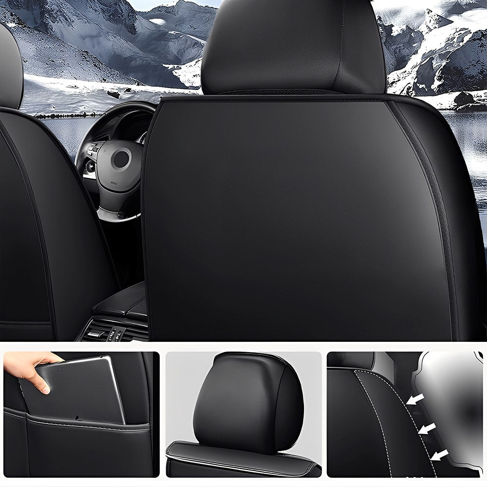 Universal Car Seat Covers – Waterproof Faux Leather, Full Set for 5-Seat Cars & SUVs
