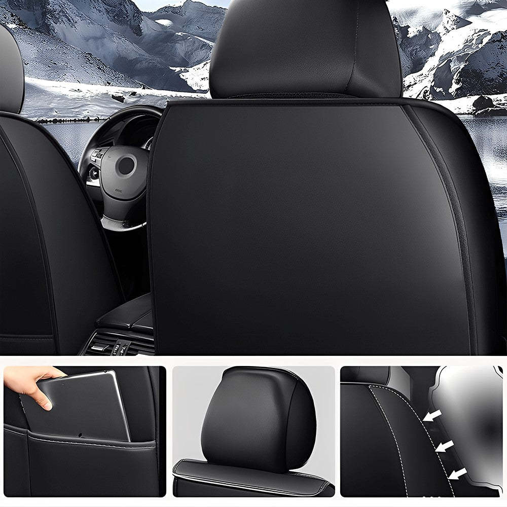 Universal Car Seat Covers – Waterproof Faux Leather, Full Set for 5-Seat Cars & SUVs