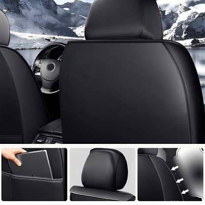Universal Car Seat Covers – Waterproof Faux Leather, Full Set for 5-Seat Cars & SUVs