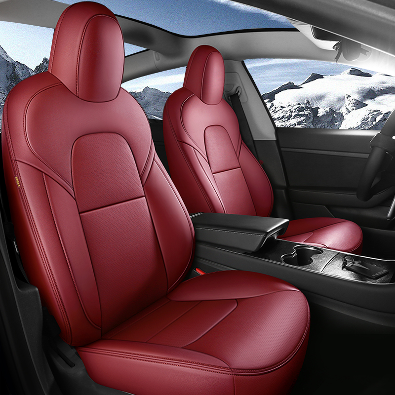 All-Inclusive Custom Tesla Model 3/Highland/Y/Juniper (2016-2025) Nappa Leather Car Seat Covers – Full Set