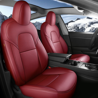 All-Inclusive Custom Tesla Model 3/Highland/Y/Juniper (2016-2025) Nappa Leather Car Seat Covers – Full Set