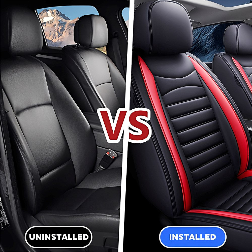 Universal 5-Seat Faux Leather Car Seat Covers Full Set – Waterproof & Airbag Safe Fit for Most Vehicles