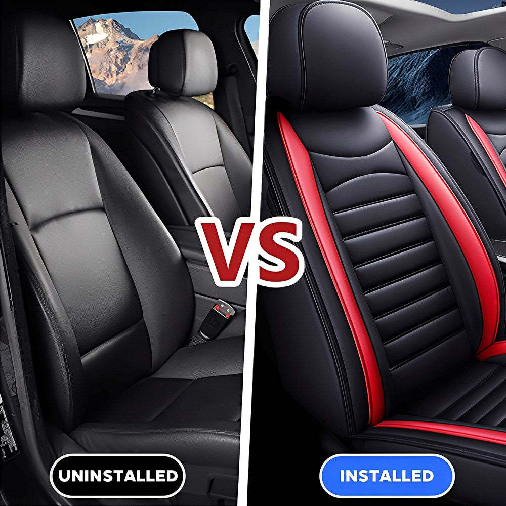 Universal 5-Seat Faux Leather Car Seat Covers Full Set – Waterproof & Airbag Safe Fit for Most Vehicles