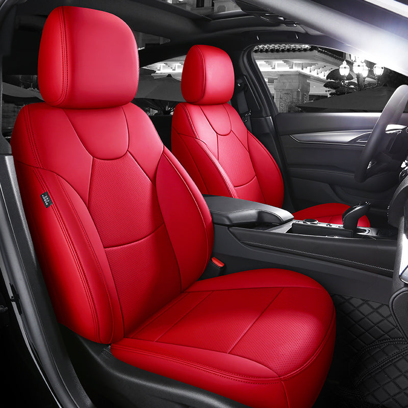 Amancarport All-Inclusive Design Leather Seat Covers Full Set Custom for Cadillac CT4/CT5 (2020-2025)